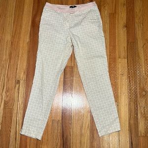 H&M incredible vintage linen geometric champagne work pants 1950s retro 4